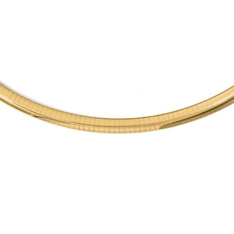 Leslies 14k 6mm 18" Lightweight Domed Omega Necklace - Seattle Gold Grillz