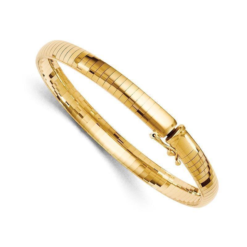 14K Polished  6mm Domed 7 inch Omega Bracelet