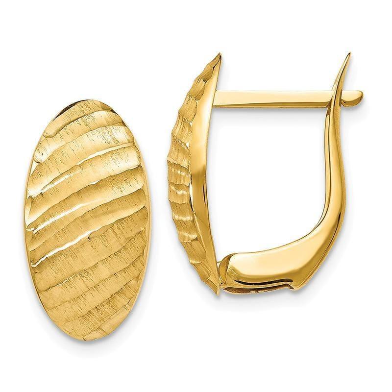 Leslies 14k Brushed and Textured Hoop Earrings - Seattle Gold Grillz