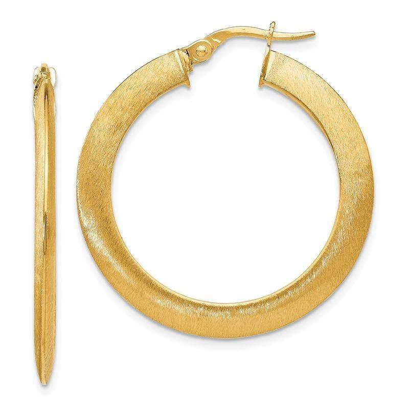 Leslies 14k Brushed Hinged Hoop Earrings - Seattle Gold Grillz