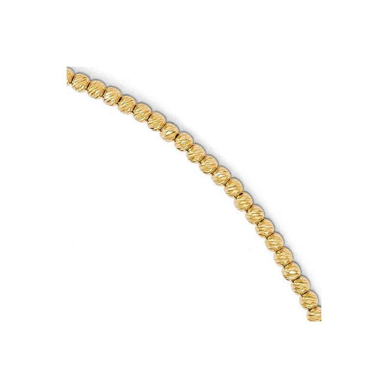 Leslies 14k Diamond Cut Beaded Bracelet - Seattle Gold Grillz