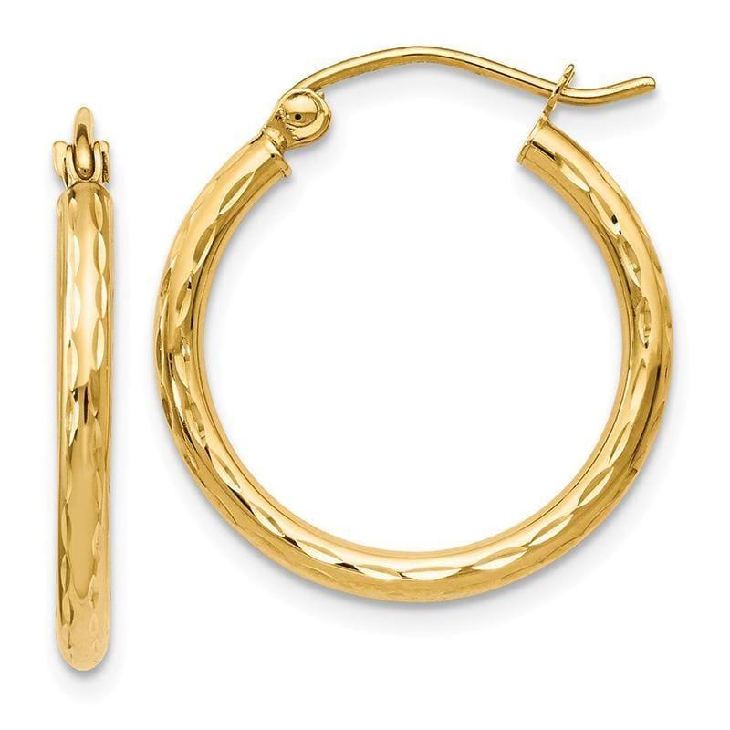 Leslies 14K Diamond-cut Hinged Hoop Earrings - Seattle Gold Grillz