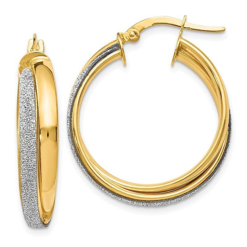 Leslies 14k Fancy Glimmer Infused Hoop Earrings - Seattle Gold Grillz