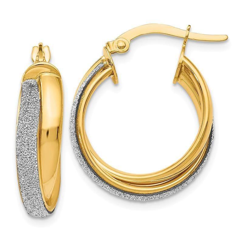 Leslies 14k Fancy Glimmer Infused Hoop Earrings - Seattle Gold Grillz