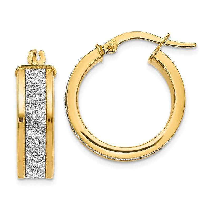 Leslies 14k Fancy Glimmer Infused Hoop Earrings - Seattle Gold Grillz