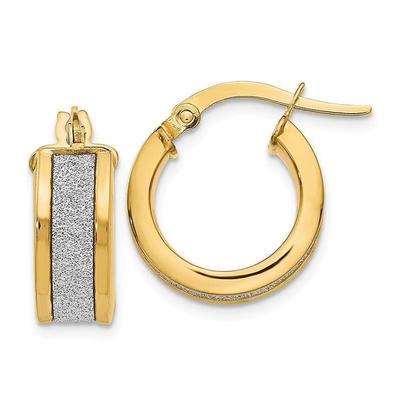 Leslies 14k Fancy Glimmer Infused Hoop Earrings - Seattle Gold Grillz