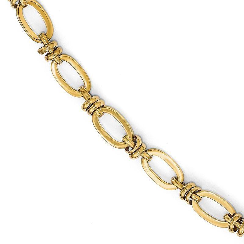 Leslies 14k Polished Fancy Link Bracelet - Seattle Gold Grillz