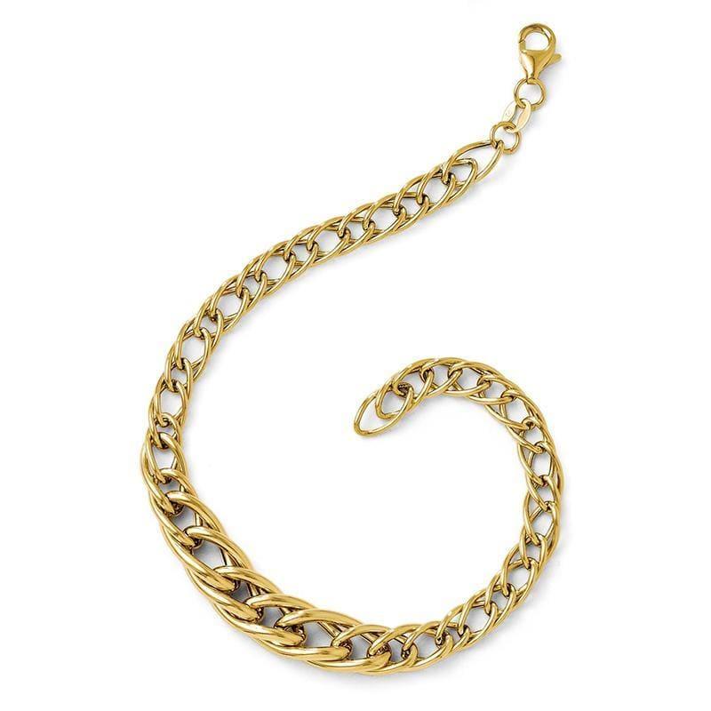 Leslies 14k Polished Fancy Link Bracelet - Seattle Gold Grillz