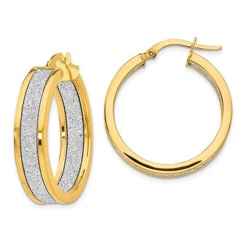 Leslies 14k Polished Glimmer Infused Hoop Earrings - Seattle Gold Grillz