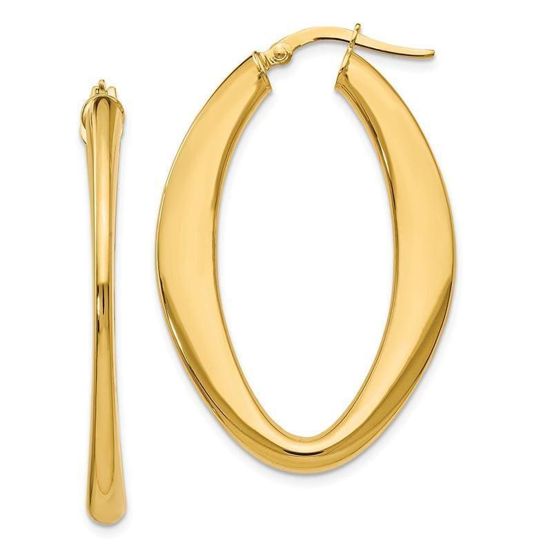 Leslies 14k Polished Oval Hoop Earrings - Seattle Gold Grillz