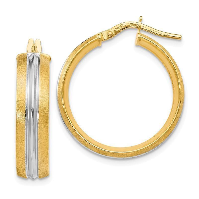 Leslies 14k Rhodium-plated Textured Hoop Earrings - Seattle Gold Grillz