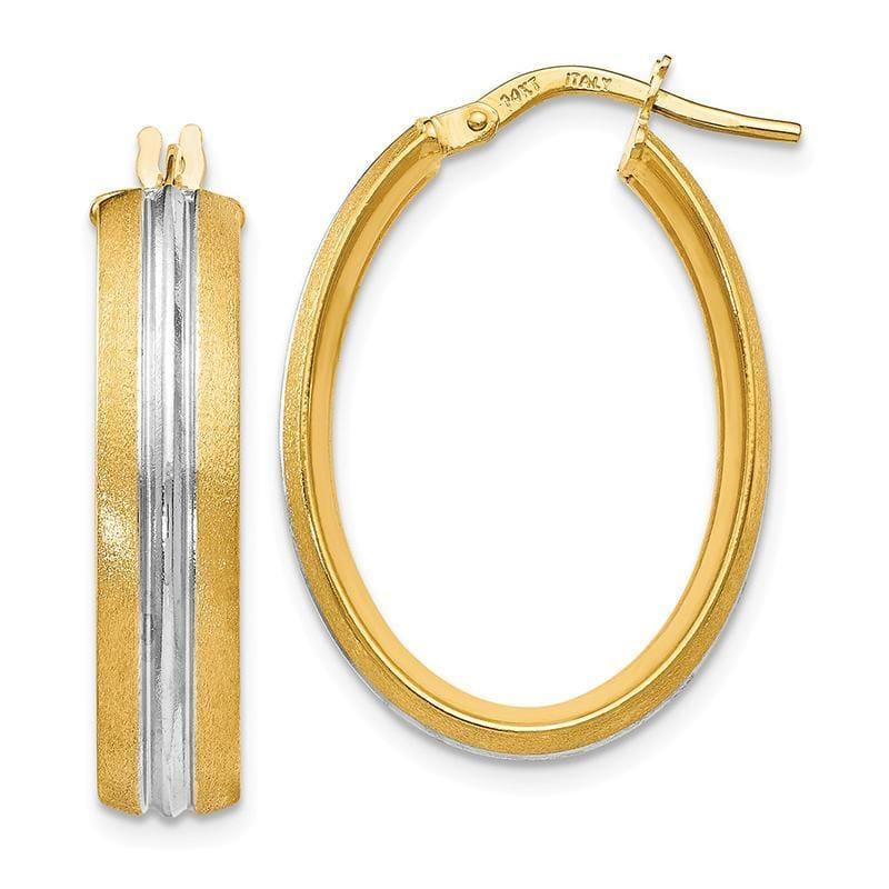 Leslies 14k Rhodium-plated Textured Hoop Earrings - Seattle Gold Grillz