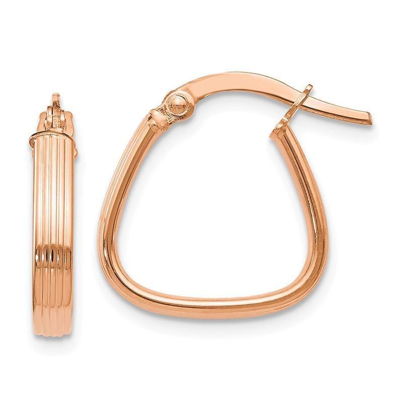 Leslies 14k Rose Gold Polished and Textured Hoop Earrings - Seattle Gold Grillz