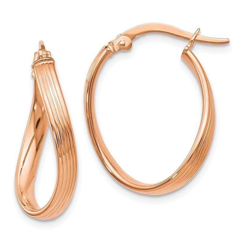 Leslies 14k Rose Gold Polished Hoop Earrings - Seattle Gold Grillz