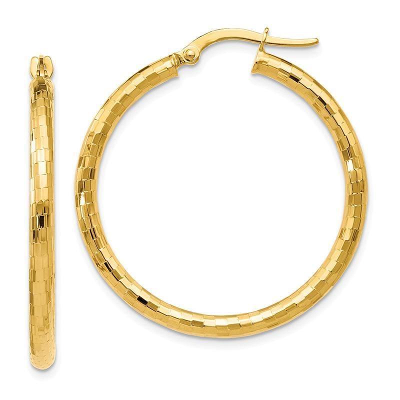 Leslies 14k Textured Hoop Earrings - Seattle Gold Grillz