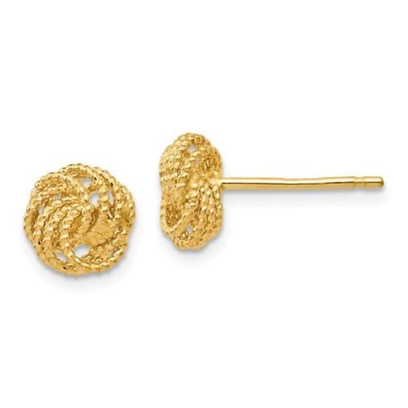 Leslies 14k Textured Love Knot Post Earrings - Seattle Gold Grillz