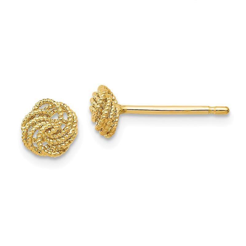 Leslies 14k Textured Love Knot Post Earrings - Seattle Gold Grillz