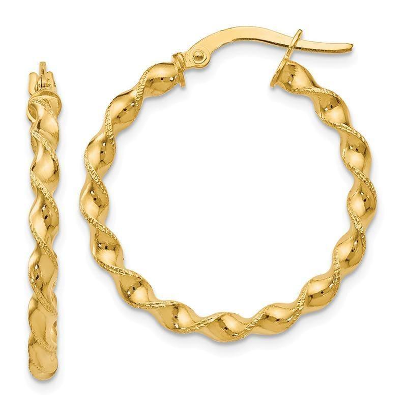 Leslies 14K Twisted Hoop Earrings - Seattle Gold Grillz