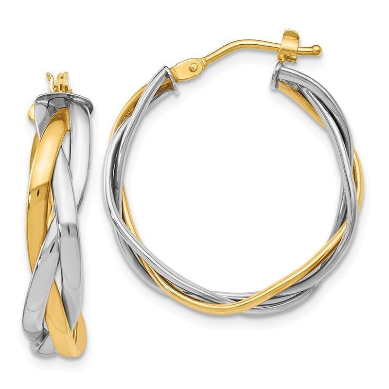 Leslies 14k Two-tone Braided Hoop Earrings - Seattle Gold Grillz