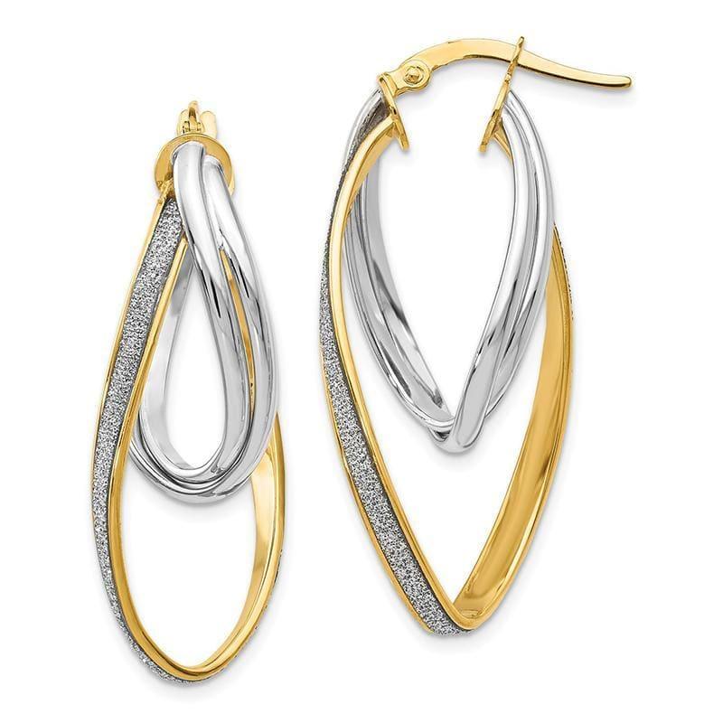 Leslies 14k Two-tone Glimmer Infused Twisted Hoop Earring - Seattle Gold Grillz