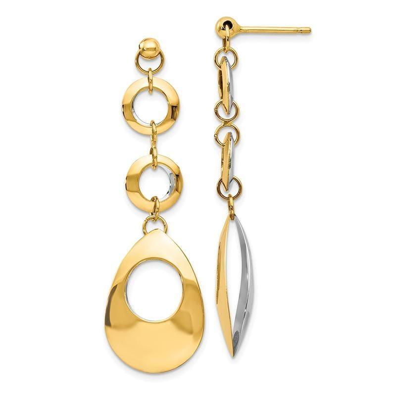 Leslies 14k Two-tone Polished Circle and Oval Reversible Post Earrings - Seattle Gold Grillz