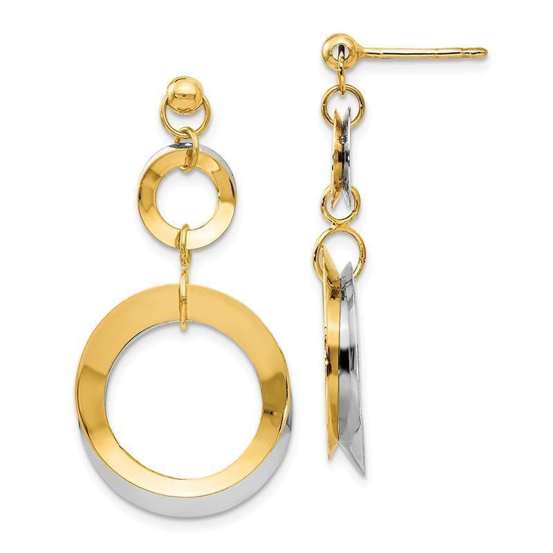 Leslies 14k Two-tone Polished Circle Reversible Post Earrings - Seattle Gold Grillz