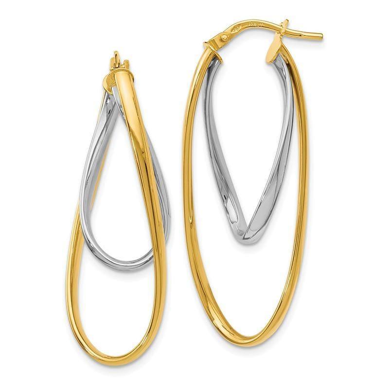 Leslies 14k Two-Tone Polished Hoop Earrings - Seattle Gold Grillz