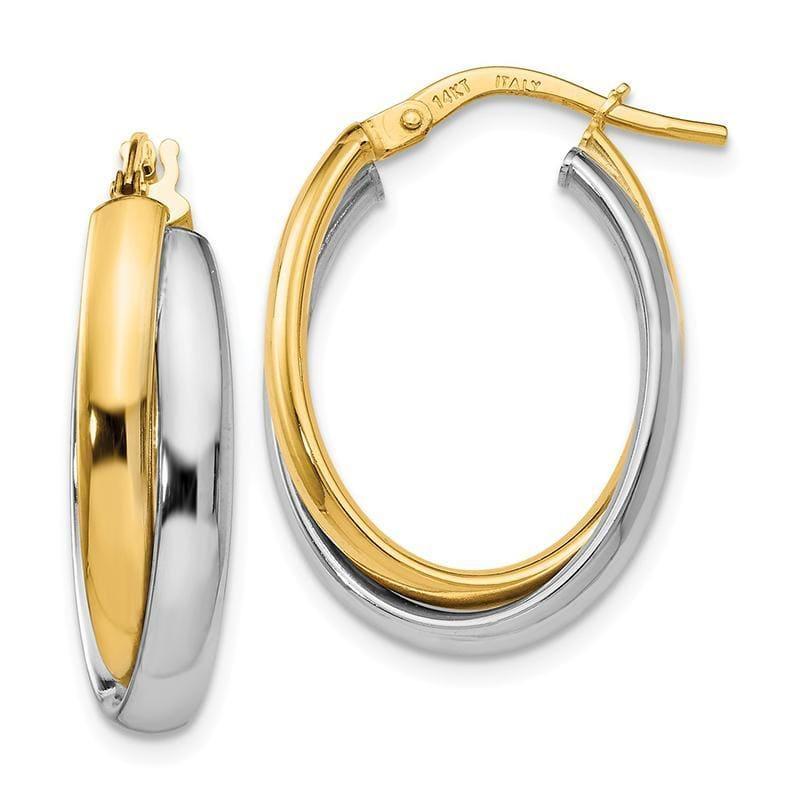 Leslies 14k Two-tone Polished Twisted Hinged Hoop Earrings - Seattle Gold Grillz