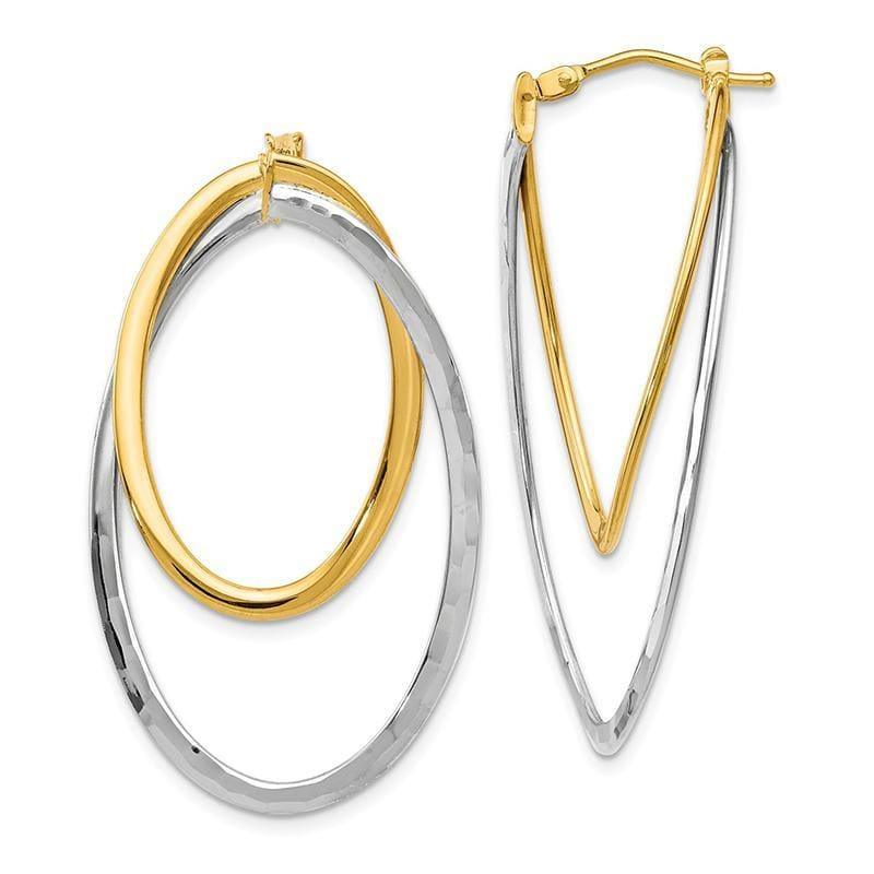 Leslies 14k Two-tone Twisted Hinged Hoop Earrings - Seattle Gold Grillz