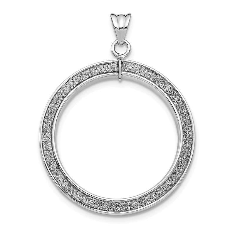 Leslies 14k White Gold Glimmer Infused Polished Round Pendant - Seattle Gold Grillz