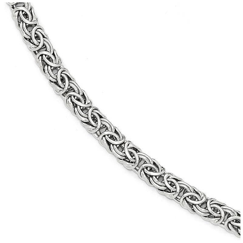 Leslies 14k White Gold Polished Fancy Link Bracelet - Seattle Gold Grillz