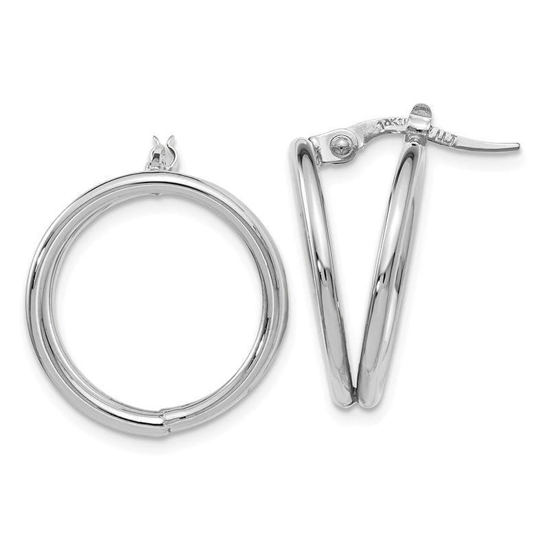 Leslies 14k White Gold Polished Hoop Earrings - Seattle Gold Grillz