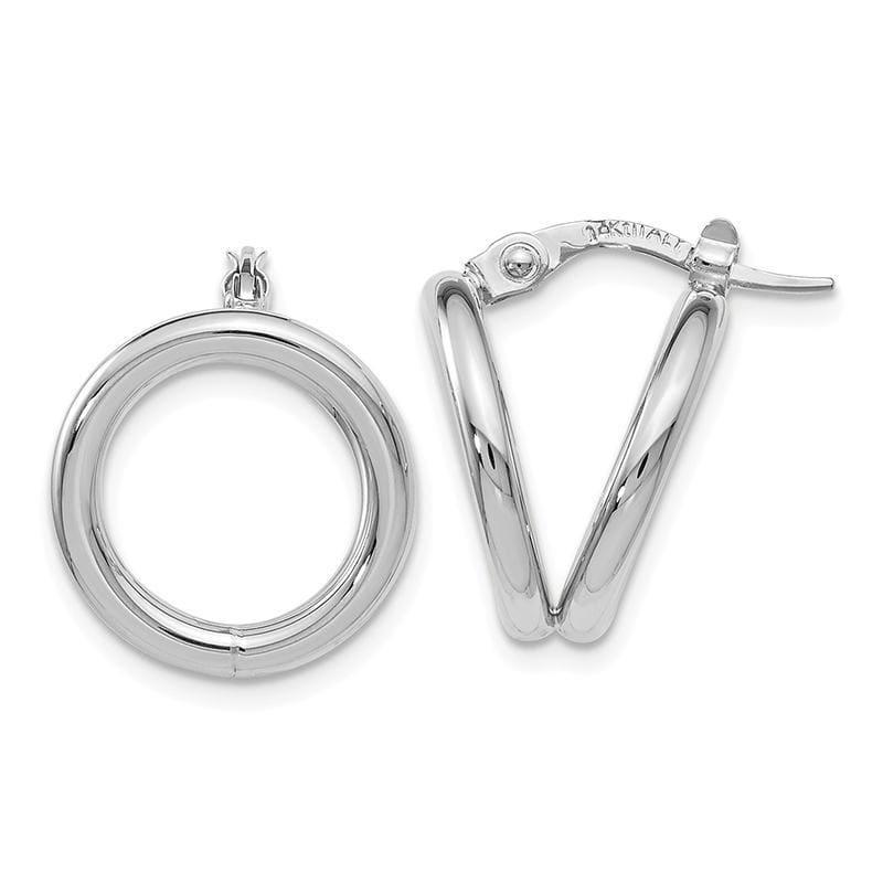 Leslies 14k White Gold Polished Hoop Earrings - Seattle Gold Grillz