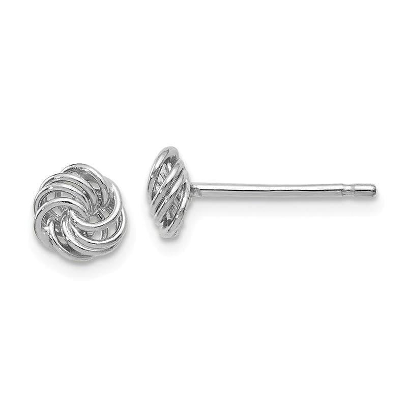 Leslies 14k White Gold Polished Love Knot Post Earrings - Seattle Gold Grillz