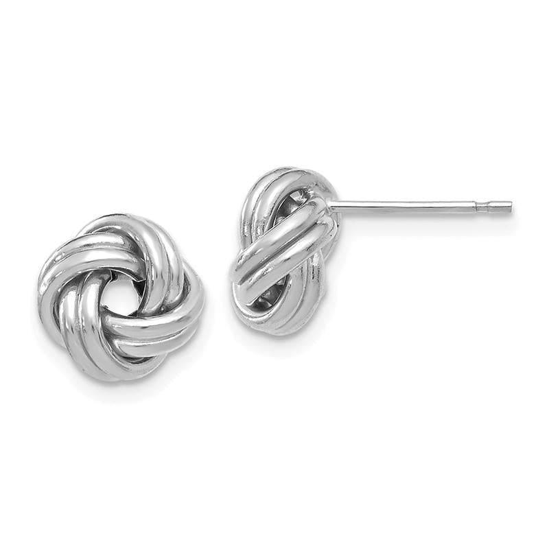 Leslies 14k White Gold Polished Love Knot Post Earrings - Seattle Gold Grillz