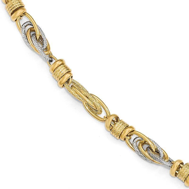 Leslies 14k Yellow and White Gold D-C Bracelet - Seattle Gold Grillz