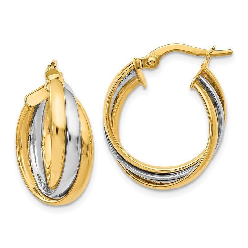 Leslies's Two-Tone Polished Hoop Earrings - Seattle Gold Grillz