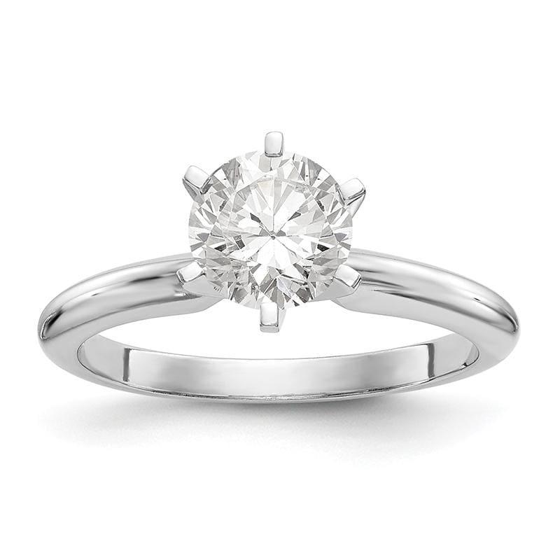 Platinum 1ct. Heavy-Weight Half-Round 6-Prong Solitaire Mounting - Seattle Gold Grillz