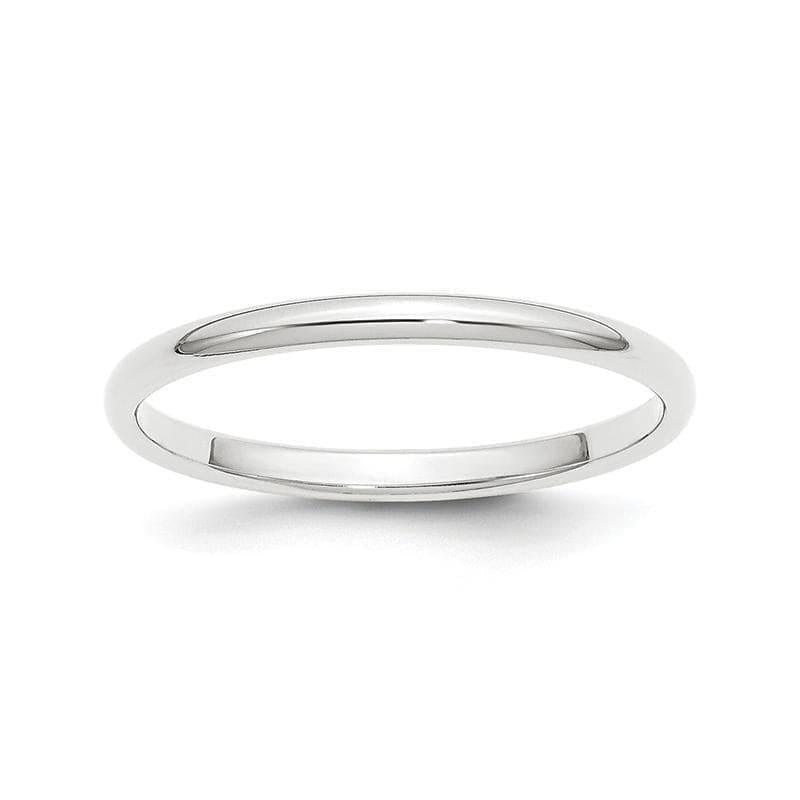 Platinum 2mm Half-Round Wedding Band - Seattle Gold Grillz