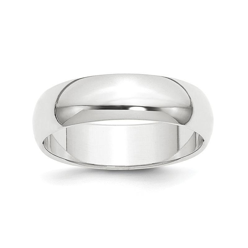 Platinum 6mm Half-Round Wedding Band - Seattle Gold Grillz