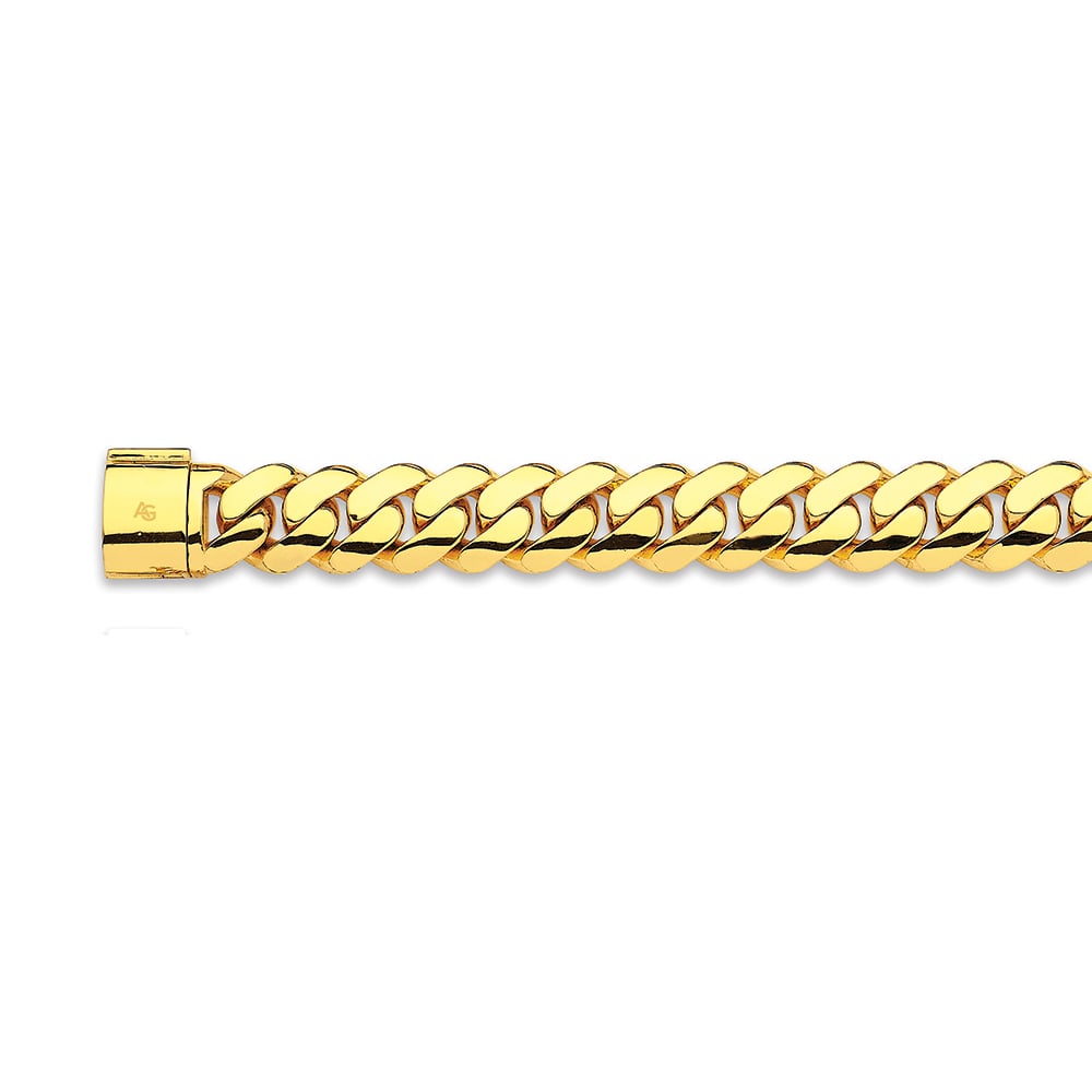 18mm yellow gold solid handmade Miami Cuban link chain