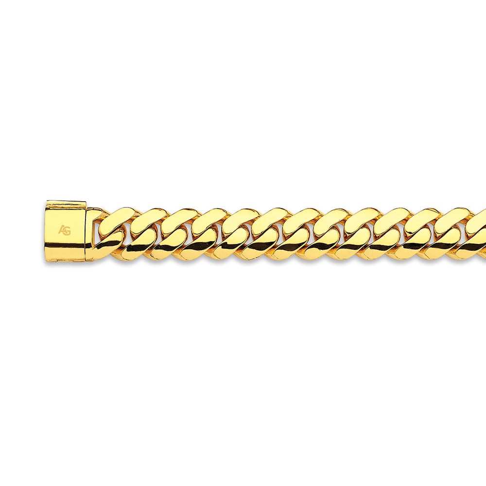20mm yellow gold solid handmade Miami Cuban link chain