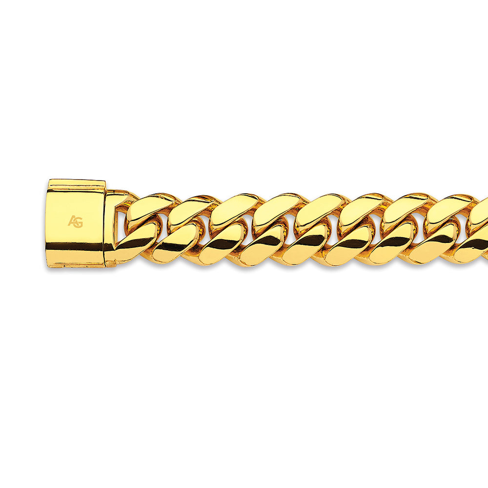 28mm yellow gold solid handmade Miami Cuban link chain