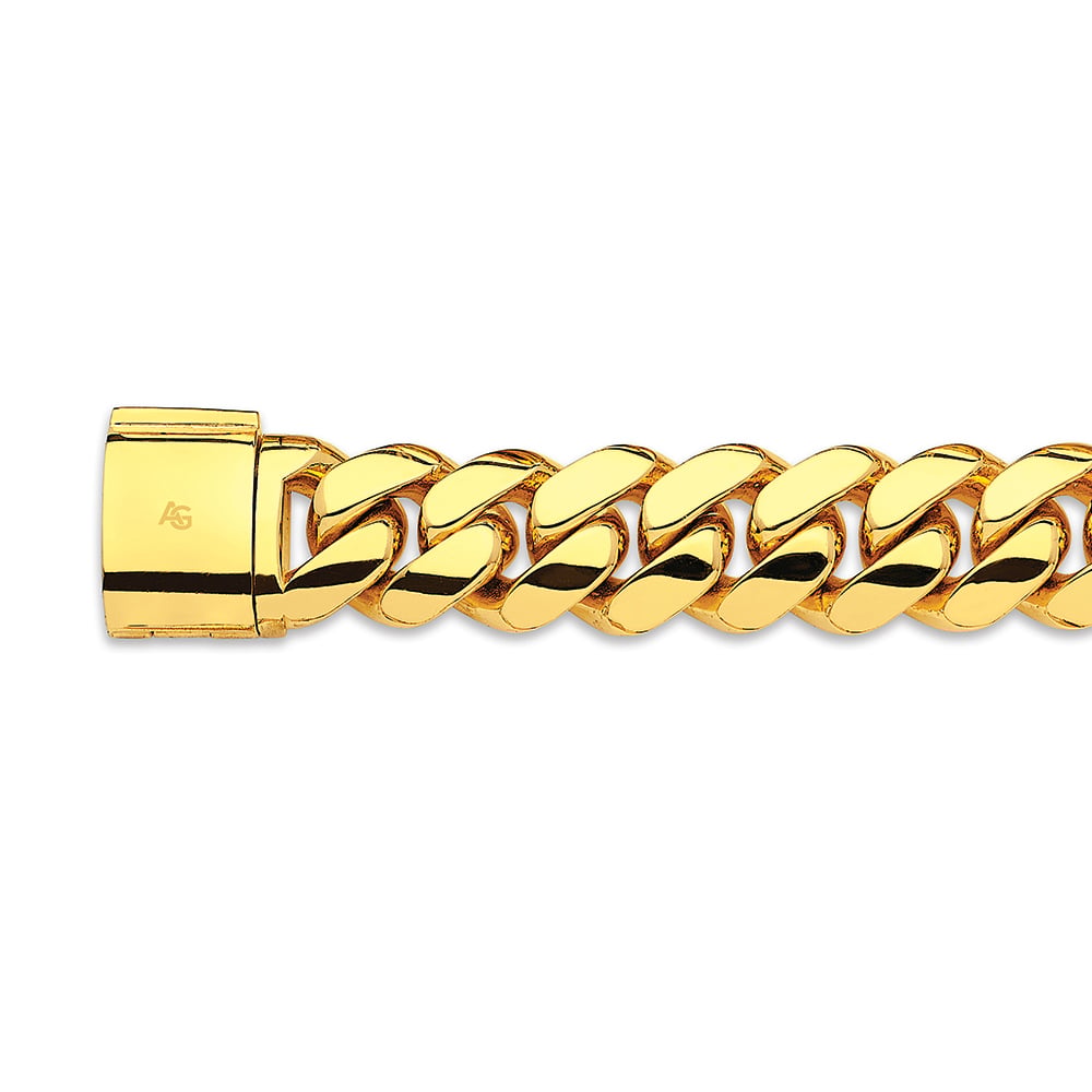 33mm yellow gold solid handmade Miami Cuban link chain