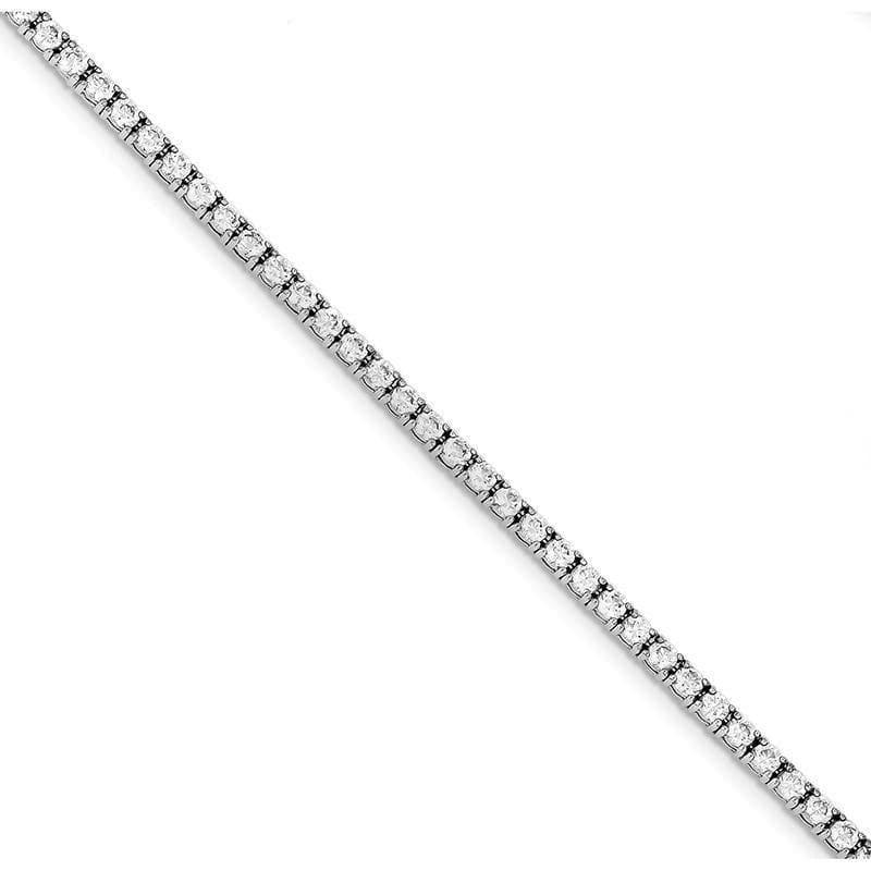 Silver Cubic Zirconia Tennis Bracelet - Seattle Gold Grillz