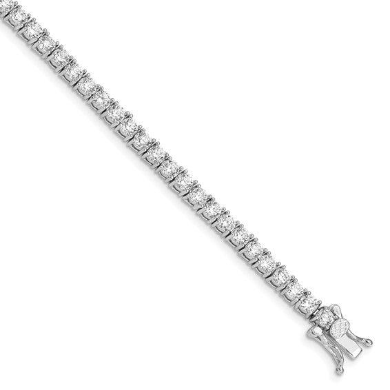 Silver Cubic Zirconia Tennis Bracelet - Seattle Gold Grillz