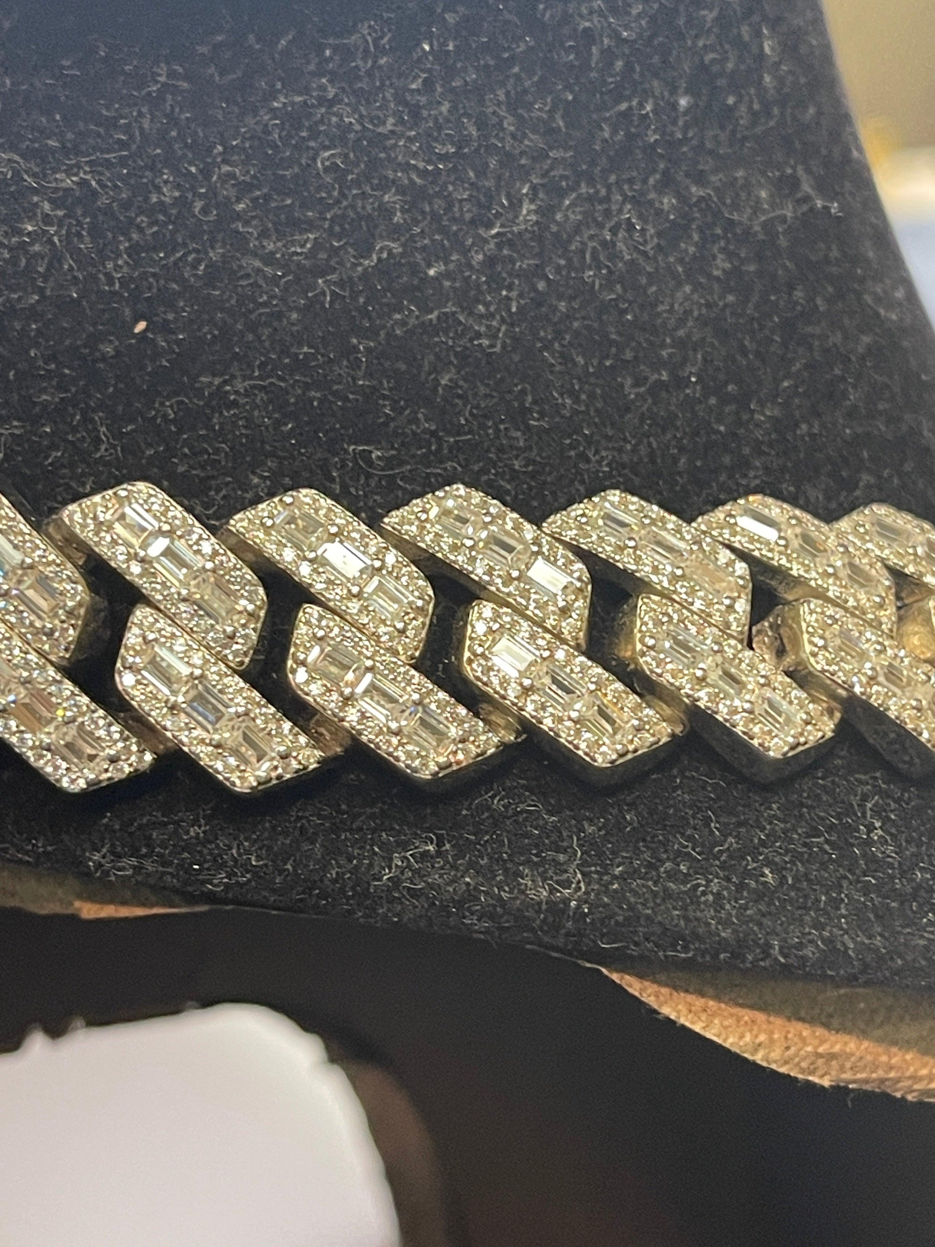 Silver Emerald Cut CZ Cuban Chain - Seattle Gold Grillz