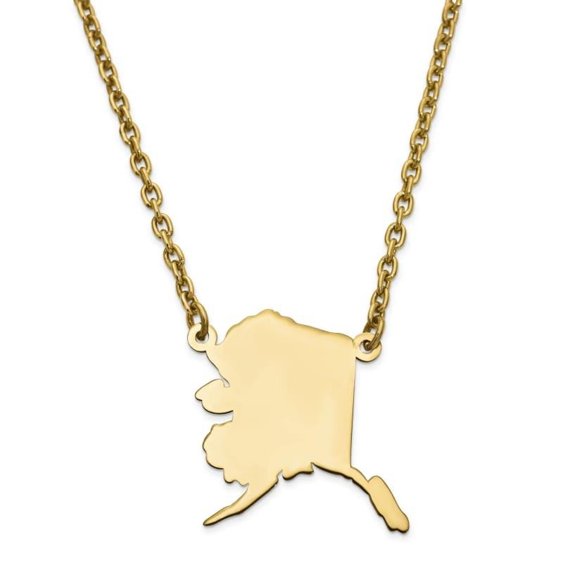 Silver Gold Plated AK State Pendant with chain - Seattle Gold Grillz