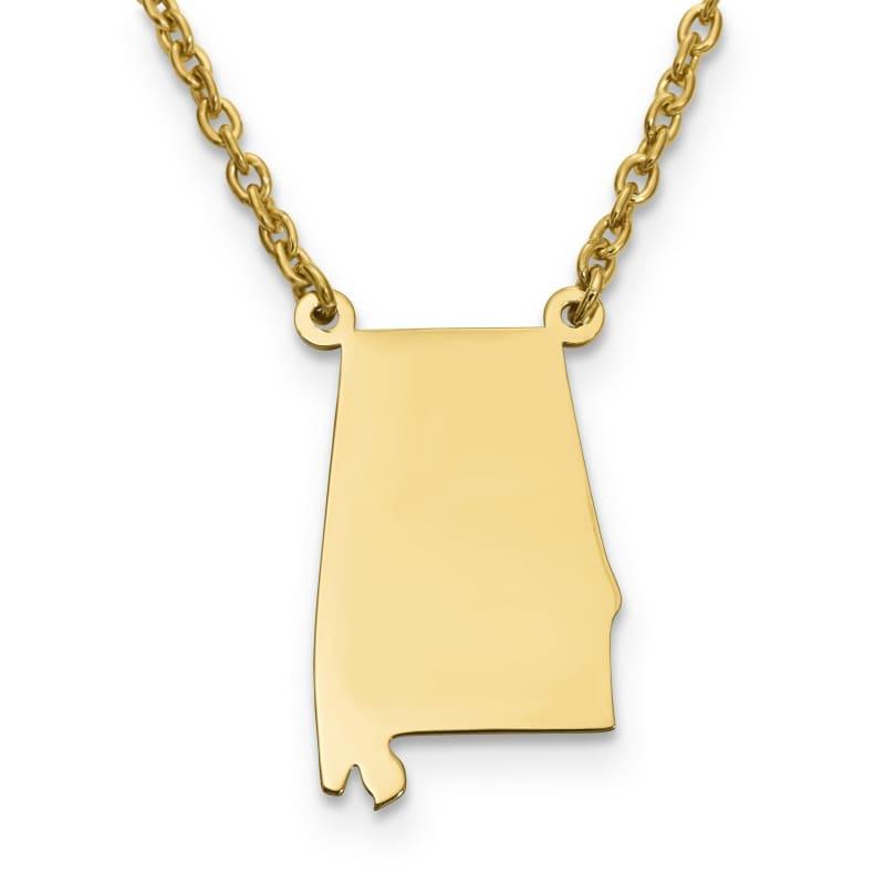 Silver Gold Plated AL State Pendant with chain - Seattle Gold Grillz