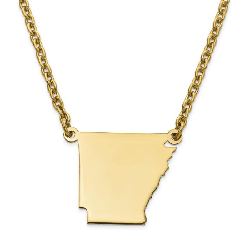 Silver Gold Plated AR State Pendant with chain - Seattle Gold Grillz